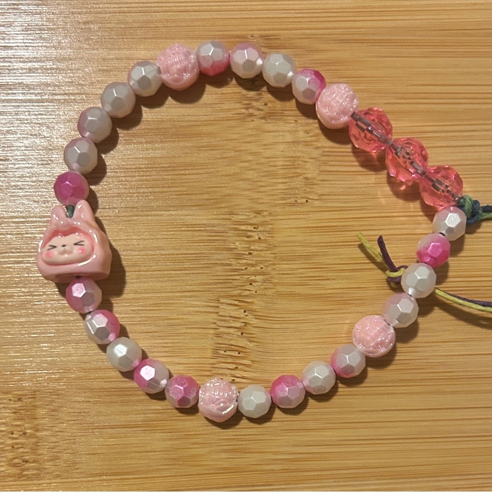Lychee Labubu phone charm wristlet